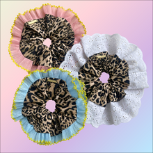 Load image into Gallery viewer, Oversized Leopard Print Scrunchie (Blue)